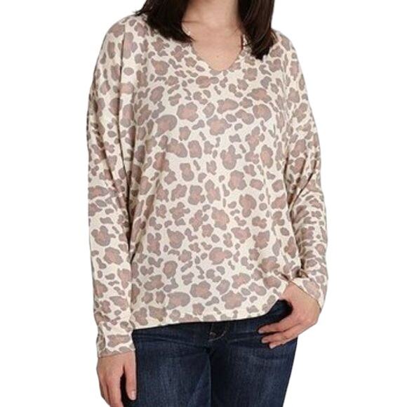 NWOT Blis Women’s Beige Pink Leopard Animal Print Long Sleeve Top Size XL - Picture 4 of 5